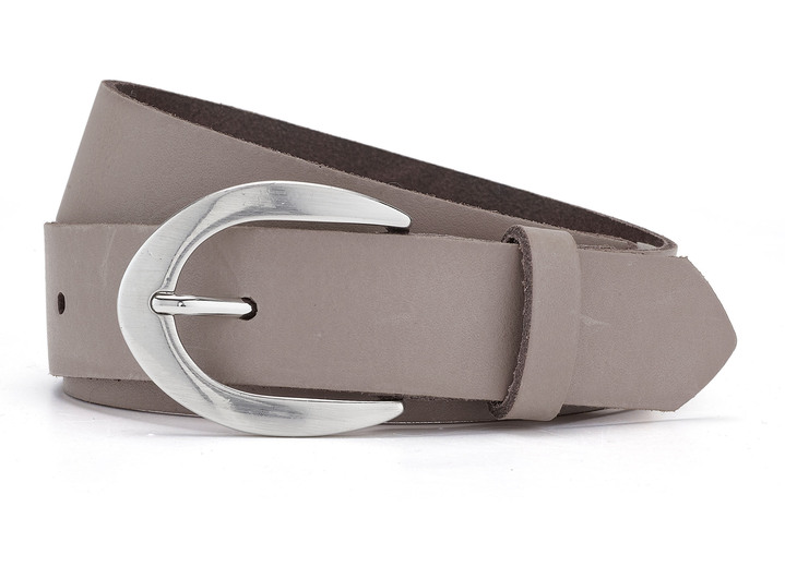 Gürtel - Eleganter Damen-Gürtel, aus Leder, 3 cm breit, in Größe 100 bis 110, in Farbe TAUPE Ansicht 1