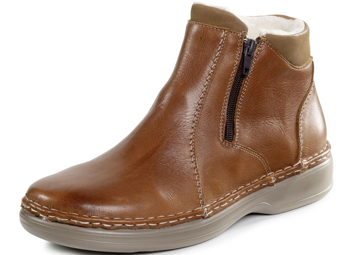 Stiefeletten - GINO GALANTE, gefütterte Herren-Stiefeletten, Winterschuhe, mit Wolle Stiefeletten - GINO GALANTE, gefütterte Herren-Stiefeletten, Winterschuhe, mit Wolle, in Größe 040 bis 046, in Farbe COGNAC
