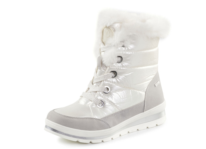 Stiefel & Stiefeletten - ELENA EDEN, gefütterte Damen-Boots, Winterschuhe, Weite G, mit herausnehmbarem Fußbett, in Größe 3 1/2 bis 8, in Farbe PERLWEISS-GRAU Ansicht 1