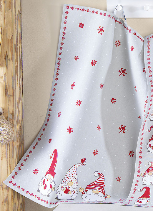 Geschirrtücher - Geschirrtücher mit Wichtelmotiv, 3er-Set, in Farbe BUNT, in Ausführung Motiv Winterwichtel Ansicht 1