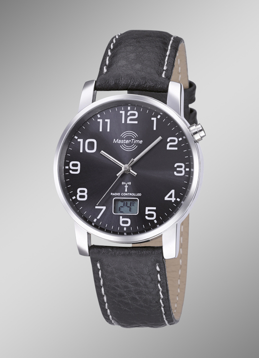 - Schöne Herren-Lederarmbanduhr, in Farbe  Ansicht 1