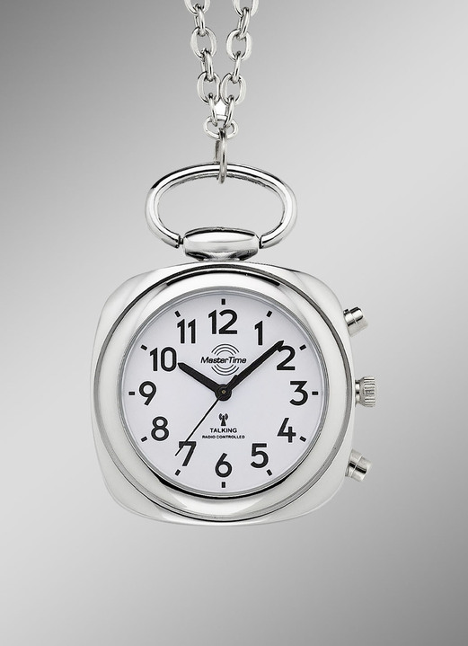 - Funk-Anhängeruhr mit sprechender Zeitansage auf Knopfdruck, in Farbe  Ansicht 1