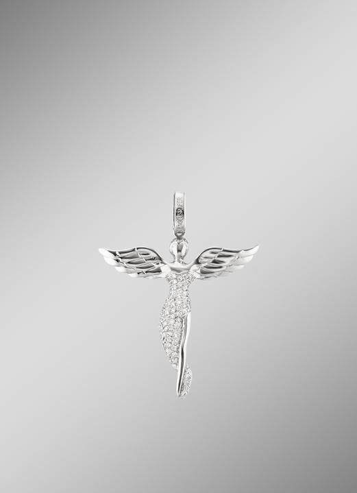 Anhänger - Schutzengel Anhänger mit Zirkonia, in Farbe  Ansicht 1