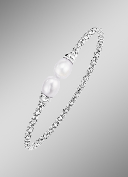 - Elastischer Armreif aus Silber, in Farbe  Ansicht 1