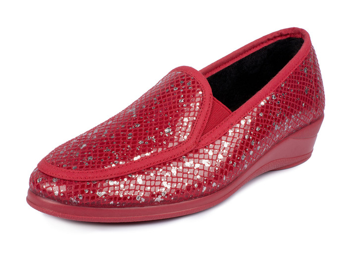 Damenschuhe - Mokassin in eleganter Kroko-Optik, in Größe 036 bis 042, in Farbe BORDEAUX Ansicht 1