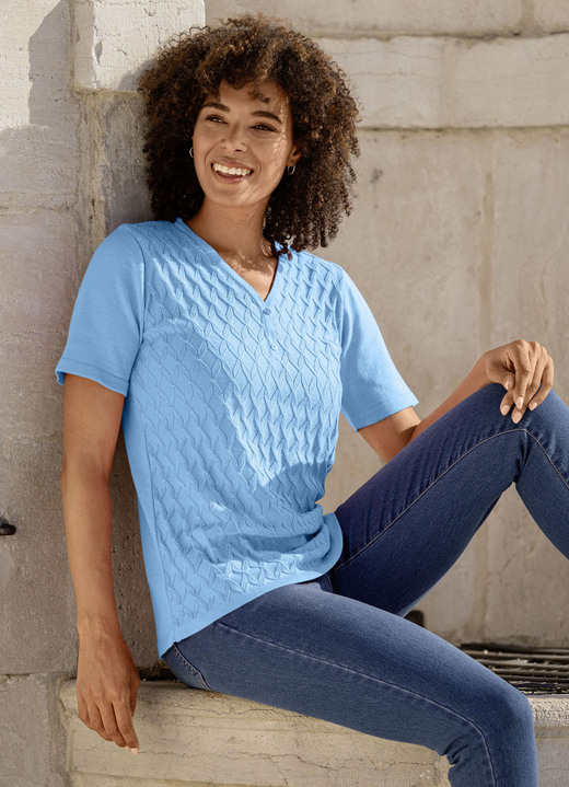Basics - Pulli mit weichem Griff, in Größe 036 bis 052, in Farbe BLEU