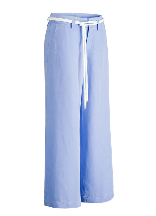 - Culotte mit angesagtem Kordelgürtel, in Größe 018 bis 052, in Farbe AZURBLAU Ansicht 1