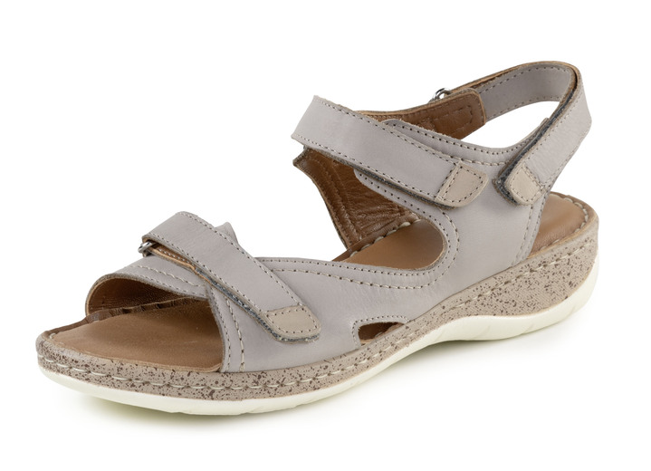- ELENA EDEN Sandale mit Kontrastbesätzen, in Größe 036 bis 042, in Farbe TAUPE Ansicht 1