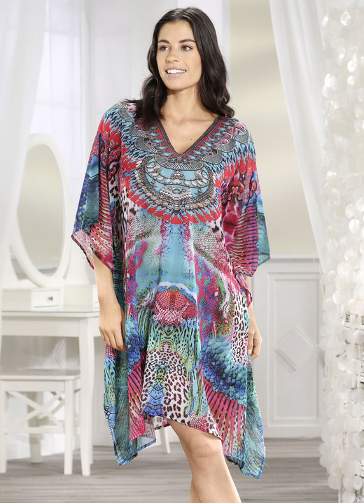 - Sunflair Tunika, leicht transparent, in Größe L (44/46) bis XXL (52/54), in Farbe PINK-TÜRKIS-BUNT Ansicht 1