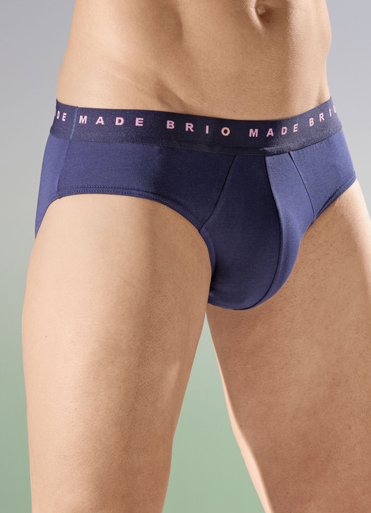 Unterhosen - Dreierpack Slips, uni mit Elastikbund Unterhosen - Dreierpack Slips, uni mit Elastikbund, in Größe 004 bis 010, in Farbe BLAU