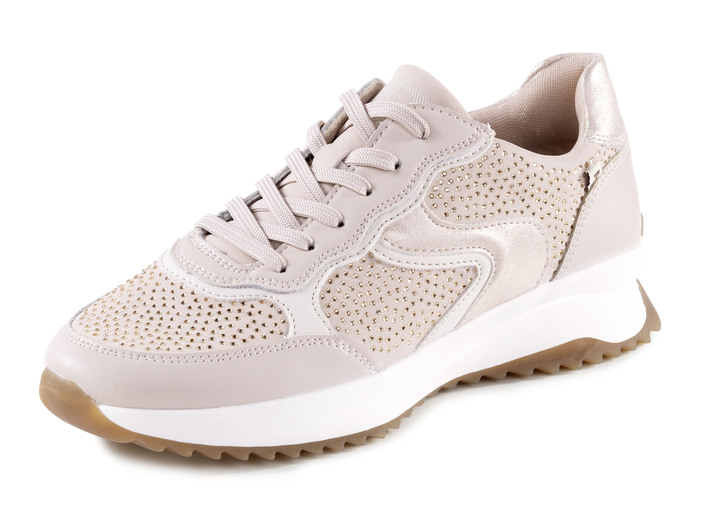 - Sneaker mit Glitzersteinchen, in Größe 036 bis 042, in Farbe PUDERROSÉ-WEISS Ansicht 1