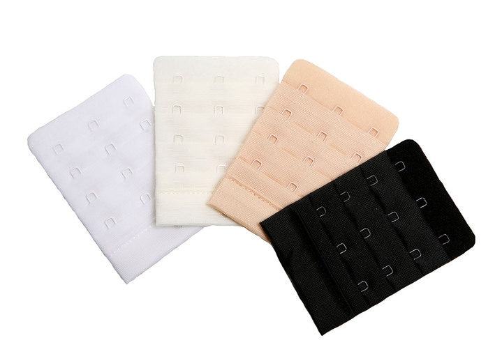 BH Doppelpack - Miss Perfect  Wow 2 Go Viererpack BH-Verlängerungen, in Farbe 1X WEISS, 1X SEKT, 1X PUDER, 1X SCHWARZ, in Ausführung 3 Haken (5,7 cm breit) Ansicht 1