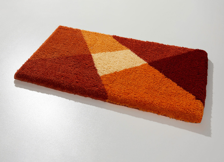 Badgarnituren - Badvorleger von LineaDue mit rutschhemmender Rückseite, in Größe 100 (Vorleger halbrund, 50/ 80 cm) bis 112 (WC-Deckelbezug, 47/ 50 cm), in Farbe TERRA Ansicht 1