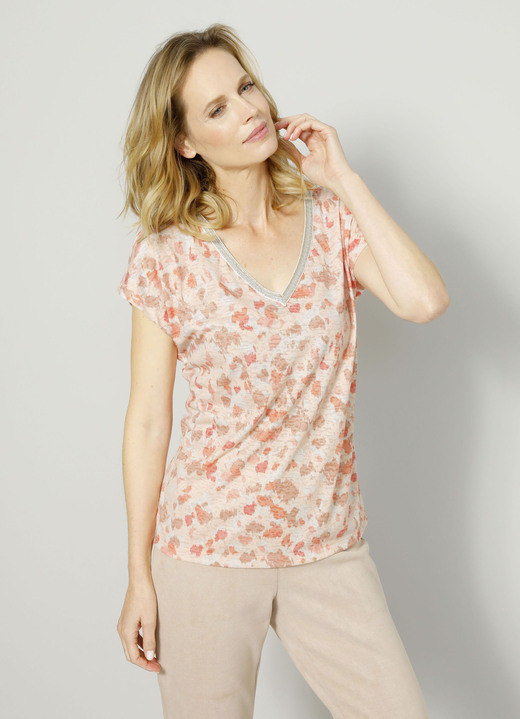 - Shirt mit dekorativem Zierband, in Größe 038 bis 052, in Farbe PFIRSICH-APRICOT Ansicht 1