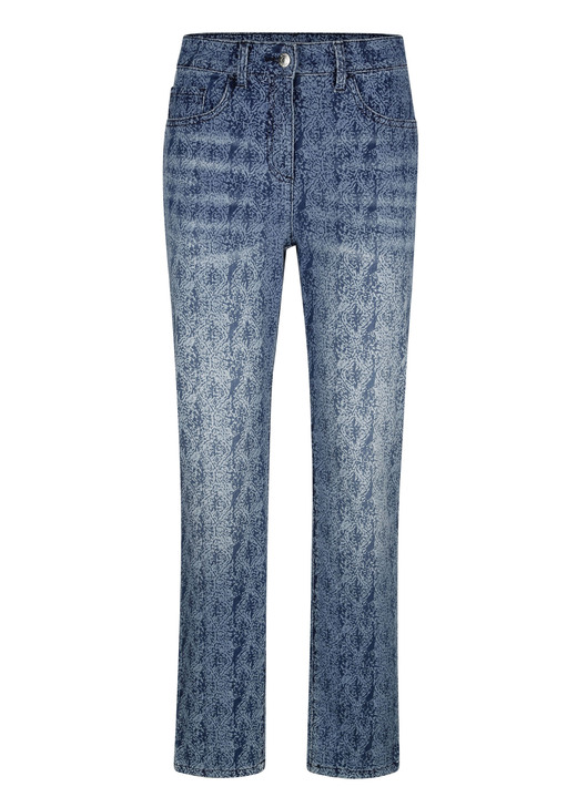 Hosen mit Knopf- und Reißverschluss - Jeans in 5-Pocket-Form, in Größe 019 bis 052, in Farbe BLAU Ansicht 1