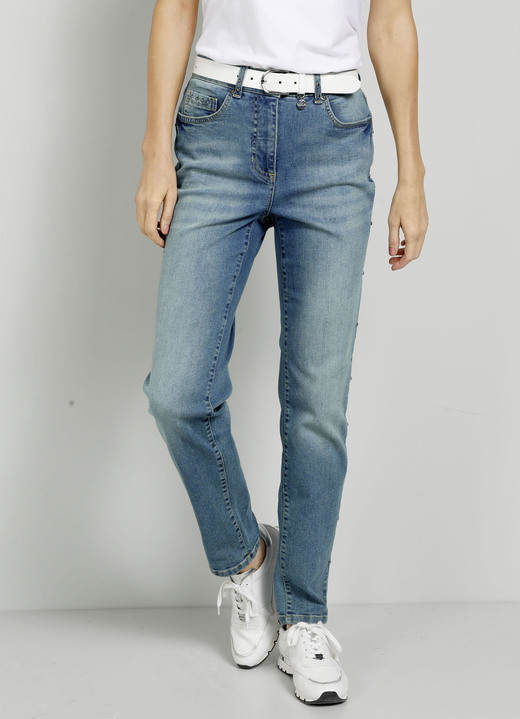- Jeans mit Nieten entlang der Seitennaht, in Größe 019 bis 052, in Farbe HELLBLAU Ansicht 1