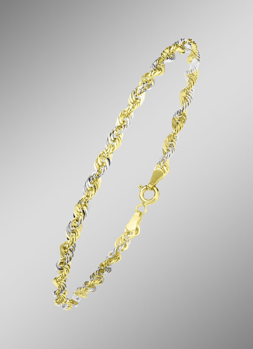 Armbänder - Stilvolle Kordelketten-Garnitur aus Gold 585/- fein, in Farbe , in Ausführung Armband Ansicht 1