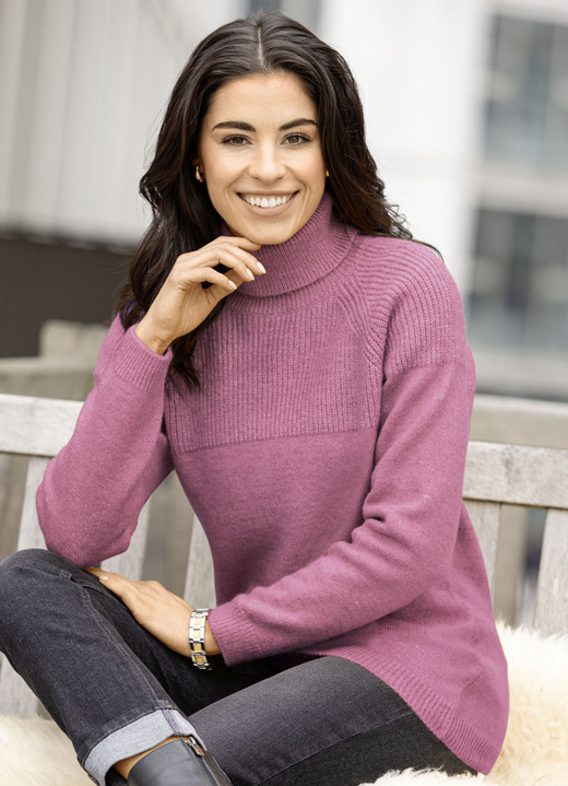Basics - Pullover in Strickmix, in Größe L(44/46) bis XS(32/34), in Farbe ROSENHOLZ MELIERT Ansicht 1