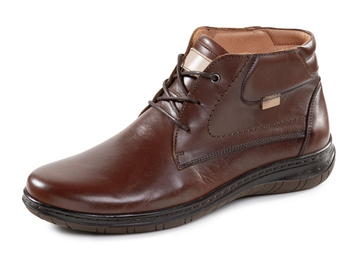 Stiefeletten - Schnür-Boots aus schattiertem Rind-Nappaleder Stiefeletten - Schnür-Boots aus schattiertem Rind-Nappaleder, in Größe 040 bis 046, in Farbe BRAUN
