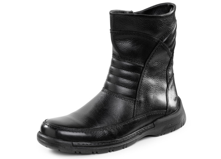 Stiefeletten - GINO GALANTE, gefütterte Herren-Stiefel, Winterschuhe, mit Lammfell Stiefeletten - GINO GALANTE, gefütterte Herren-Stiefel, Winterschuhe, mit Lammfell, in Größe 040 bis 046, in Farbe SCHWARZ