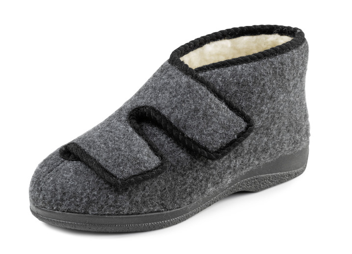 Hausschuhe - Stiefelette aus weichem Filz Hausschuhe - Stiefelette aus weichem Filz, in Größe 040 bis 046, in Farbe ANTHRAZIT