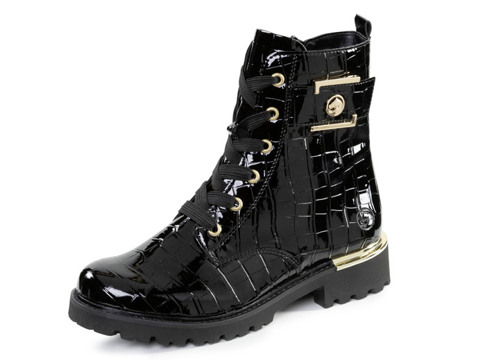 Stiefel & Stiefeletten - Remonte, stylische Damen-Stiefeletten, Weite G, mit herausnehmbarem Fußbett, in Größe 036 bis 042, in Farbe SCHWARZ-GOLD Ansicht 1