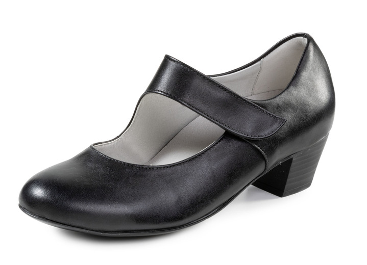 Weite H - Waldläufer, elegante Damen-Pumps, Weite H, mit herausnehmbarem Fußbett, in Größe 075 bis 8, in Farbe SCHWARZ Ansicht 1