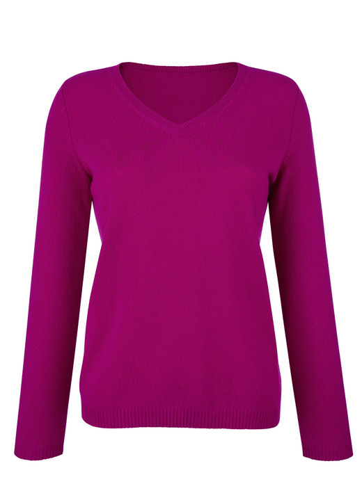 Langarm - Pullover mit Kaschmir-Anteil, in Größe 038 bis 052, in Farbe MAGENTA Ansicht 1