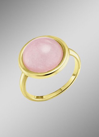 Eleganter Damenring mit echt rosa Chalcedon