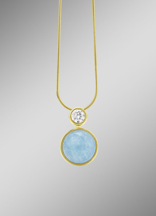 Elegante Raffinesse: Anhänger mit echtem, blauem Chalcedon