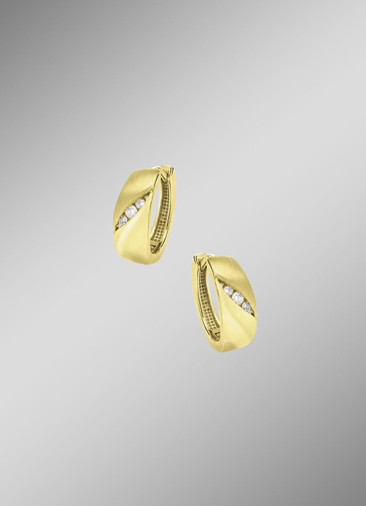Ohrschmuck - Exquisite Klappcreolen mit 6 Brillanten, in Farbe  Ansicht 1