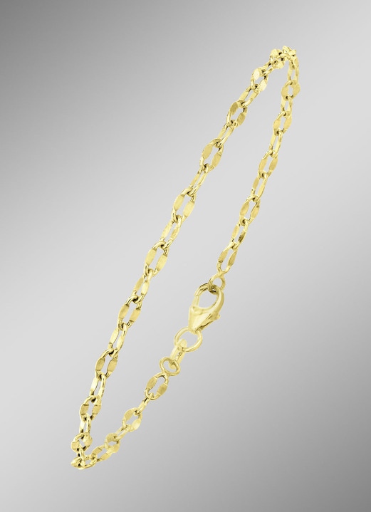 Armbänder - Exquisite Fantasieketten-Garnitur in Gold 375/- fein, in Farbe , in Ausführung Armband, Länge 19 cm Ansicht 1