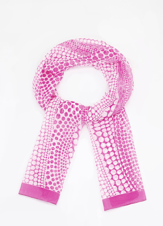 Schals - Schal mit Punktedessin, in Farbe PINK-WEISS Ansicht 1