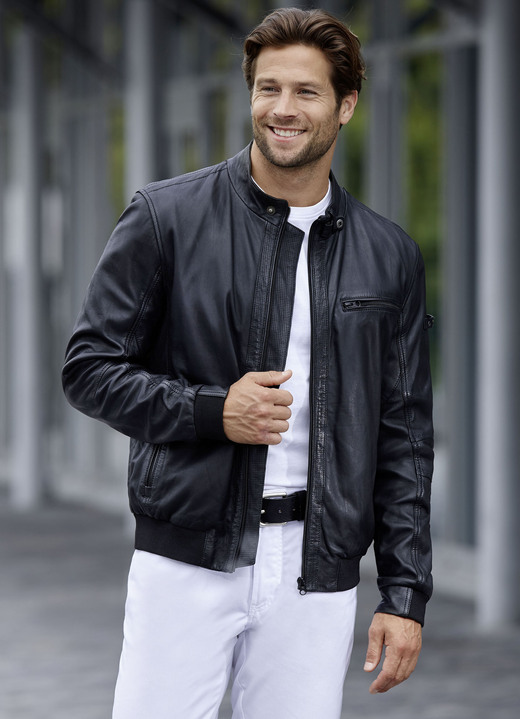 Lederblousons - Lederblouson von „Cabrini“ Lederblousons - Lederblouson von „Cabrini“, in Größe 046 bis 060, in Farbe SCHWARZ