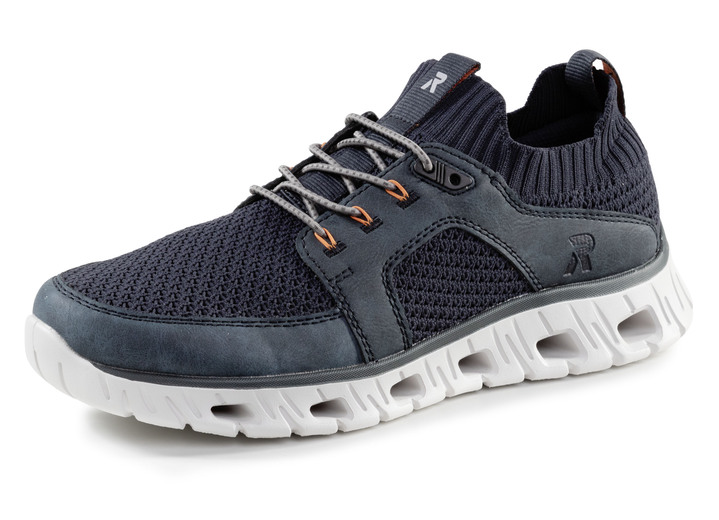 Slipper & Schnürschuhe - Rieker Sneaker mit elastischer Zierschnürung, in Größe 040 bis 047, in Farbe DUNKELBLAU Ansicht 1
