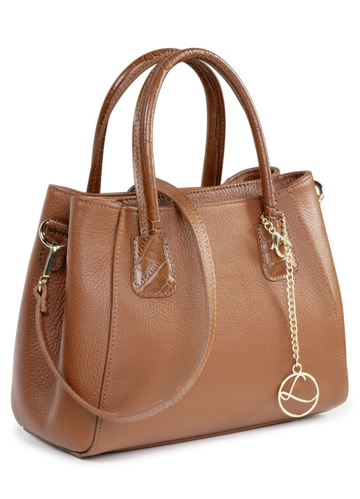 Taschen - Laurina Tasche aus genarbtem Kalb-Nappaleder, in Farbe COGNAC Ansicht 1