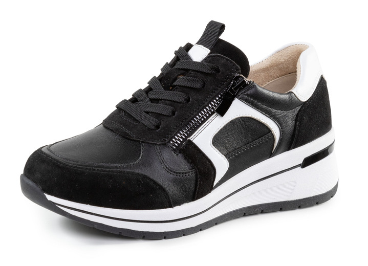 Weite H - ELENA EDEN Sneaker mit herausnehmbarem Fußbett, in Größe 036 bis 042, in Farbe SCHWARZ-WEISS Ansicht 1