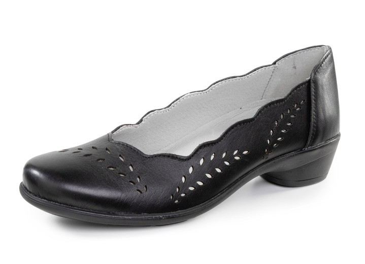 Weite H - ELENA EDEN Pumps mit luftiger Perforation, in Größe 036 bis 042, in Farbe SCHWARZ Ansicht 1