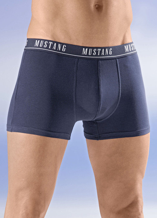 Unterhosen - Mustang Dreierpack Pants mit Elastikbund Unterhosen - Mustang Dreierpack Pants mit Elastikbund, in Größe 004 bis 008, in Farbe 1X NAVY, 1X BLAU, 1X TÜRKIS