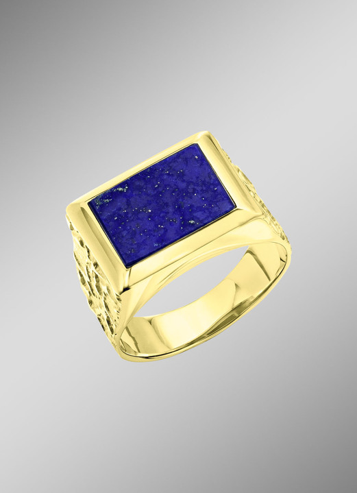 Ringe - Herrenring aus Gold mit Lapislazuli, in Größe 180 bis 240, in Farbe  Ansicht 1