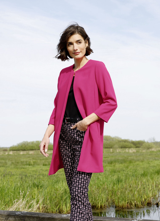 Blazer - Longblazer mit Taschen, in Größe 020 bis 050, in Farbe PINK Ansicht 1