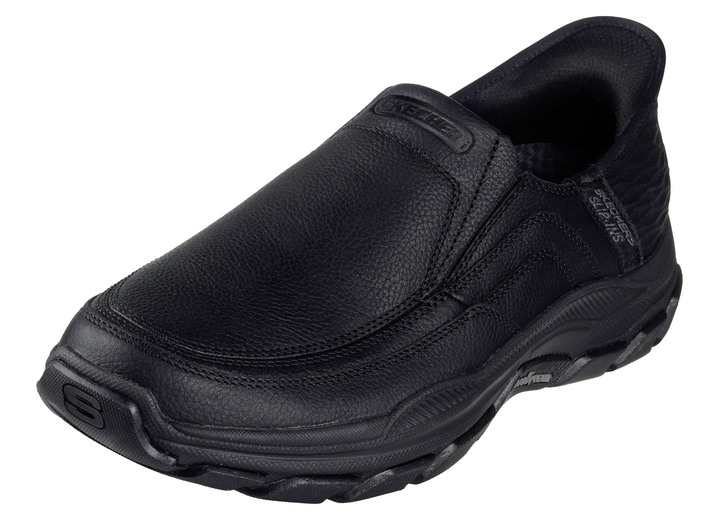 Slipper & Schnürschuhe - SKECHERS, bequeme Herren-Slipper, mit geformter Slip-Ins Fersenplatte Slipper & Schnürschuhe - SKECHERS, bequeme Herren-Slipper, mit geformter Slip-Ins Fersenplatte, in Größe 040 bis 046, in Farbe SCHWARZ