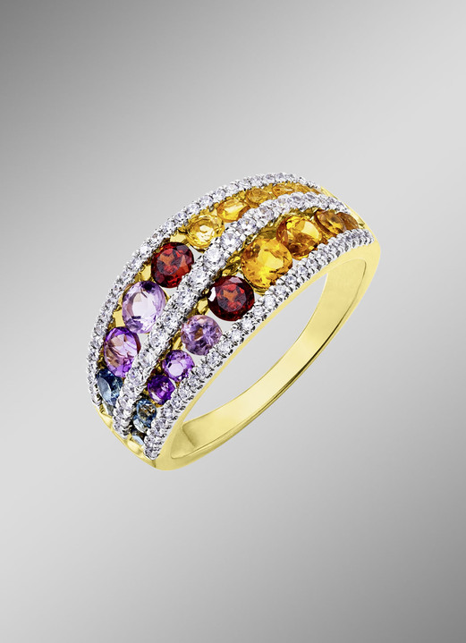 Ringe - Damenring mit Brillanten und Edelsteine, in Größe 160 bis 220, in Farbe  Ansicht 1