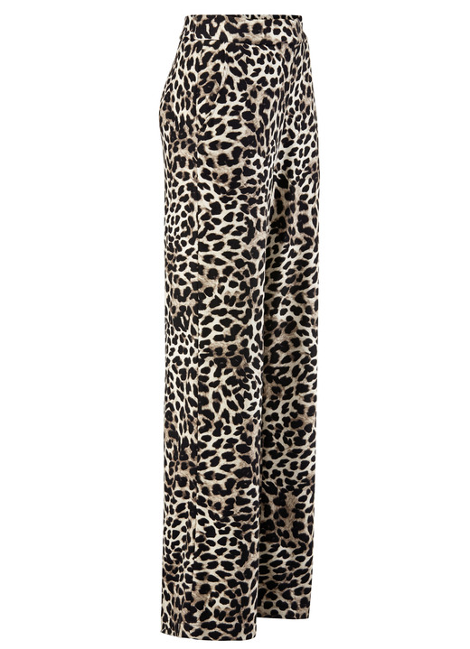 Hosen in Schlupfform - Hose in aktueller Leo-Dessinierung, in Größe 018 bis 052, in Farbe SCHWARZ-BRAUN-ECRU Ansicht 1
