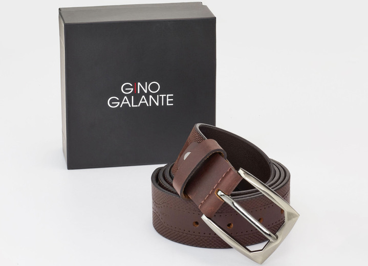 Herrenmode - Gino Galante, Herren-Gürtel, 4 cm breit, in Größe 110 bis 130, in Farbe BRAUN Ansicht 1