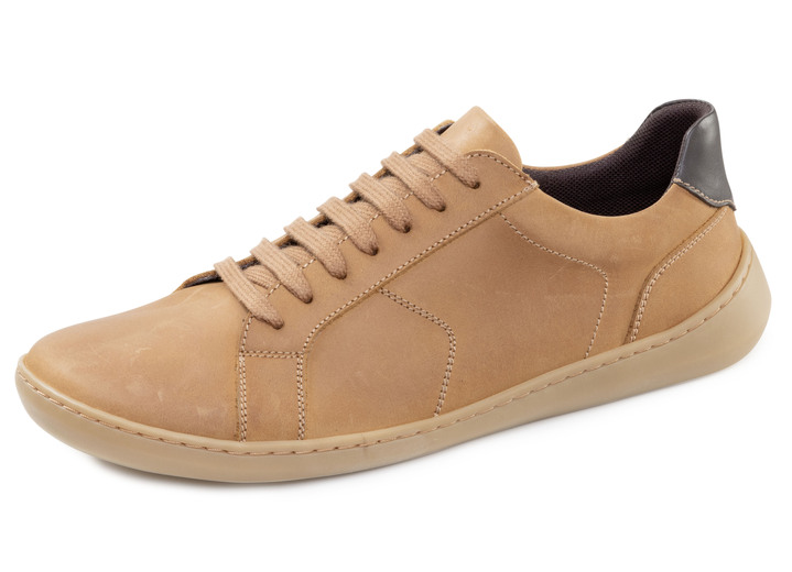 Slipper & Schnürschuhe - GINO GALANTE, bequeme Herren-Barfußschuhe, mit herausnehmbarem Fußbett Slipper & Schnürschuhe - GINO GALANTE, bequeme Herren-Barfußschuhe, mit herausnehmbarem Fußbett, in Größe 040 bis 046, in Farbe CAMEL