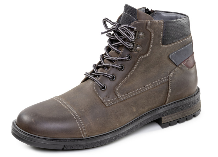 Stiefeletten - GINO GALANTE, klassische Herren-Stiefeletten, mit Reißverschluss Stiefeletten - GINO GALANTE, klassische Herren-Stiefeletten, mit Reißverschluss, in Größe 040 bis 046, in Farbe TABAKBRAUN