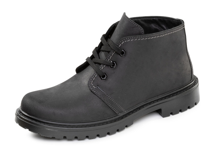 Stiefeletten - GINO GALANTE, gefütterte Herren-Boots, Winterschuhe, Weite H, mit Lammfell Stiefeletten - GINO GALANTE, gefütterte Herren-Boots, Winterschuhe, Weite H, mit Lammfell, in Größe 040 bis 047, in Farbe SCHWARZ
