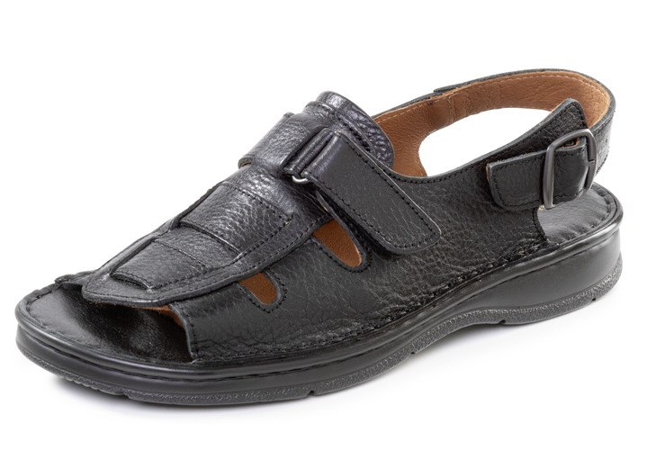Sandalen & Pantoletten - Gemini, klassische Herren-Sandalen, mit Klettverschluss Sandalen & Pantoletten - Gemini, klassische Herren-Sandalen, mit Klettverschluss, in Größe 040 bis 047, in Farbe SCHWARZ