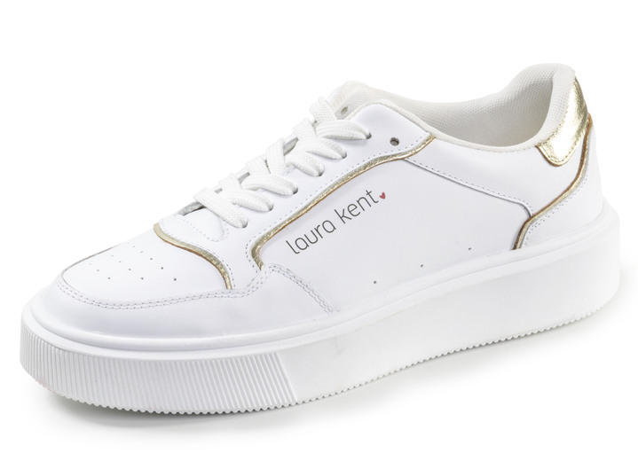 Weite H - LAURA KENT, trendige Damen-Sneaker, Weite H, mit herausnehmbarem Fußbett, in Größe 036 bis 042, in Farbe WEISS Ansicht 1